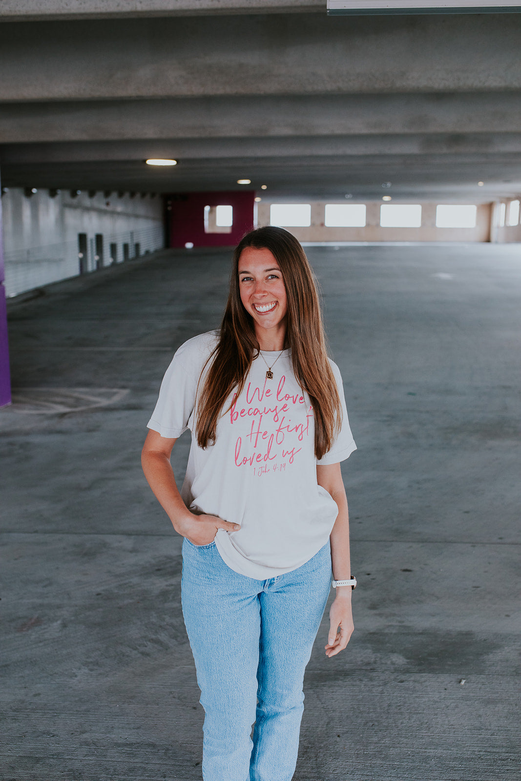We Love Because He First Loved Us Vintage Tee