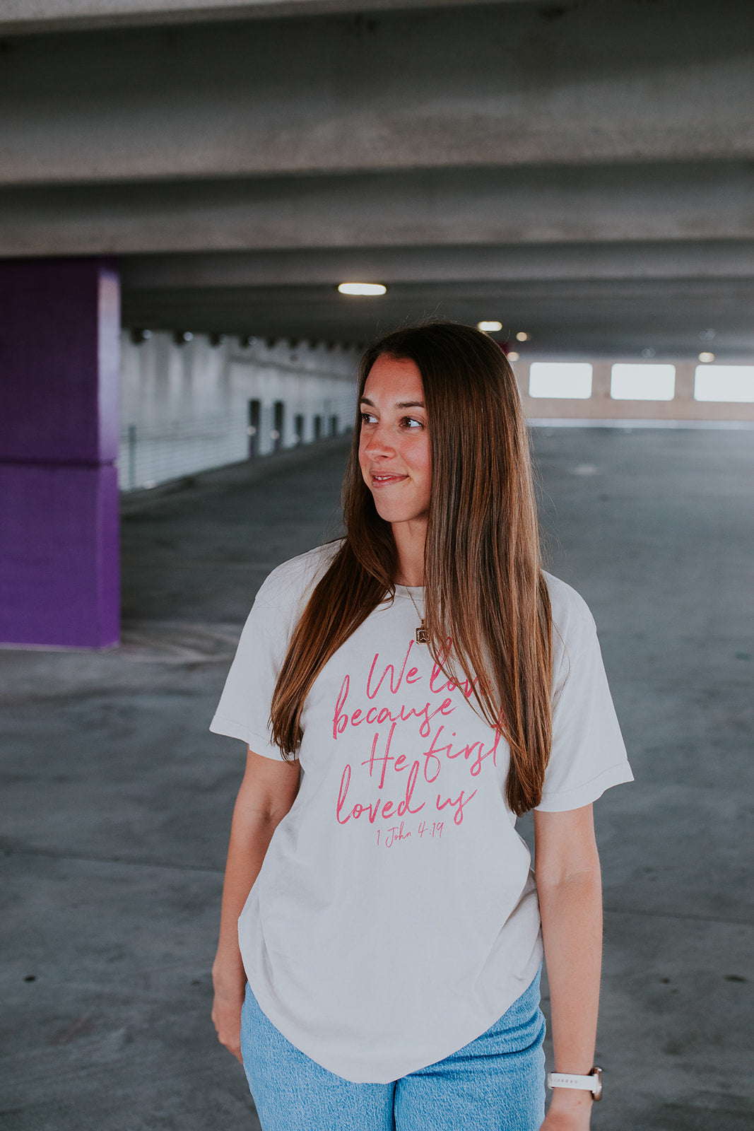 We Love Because He First Loved Us Vintage Tee