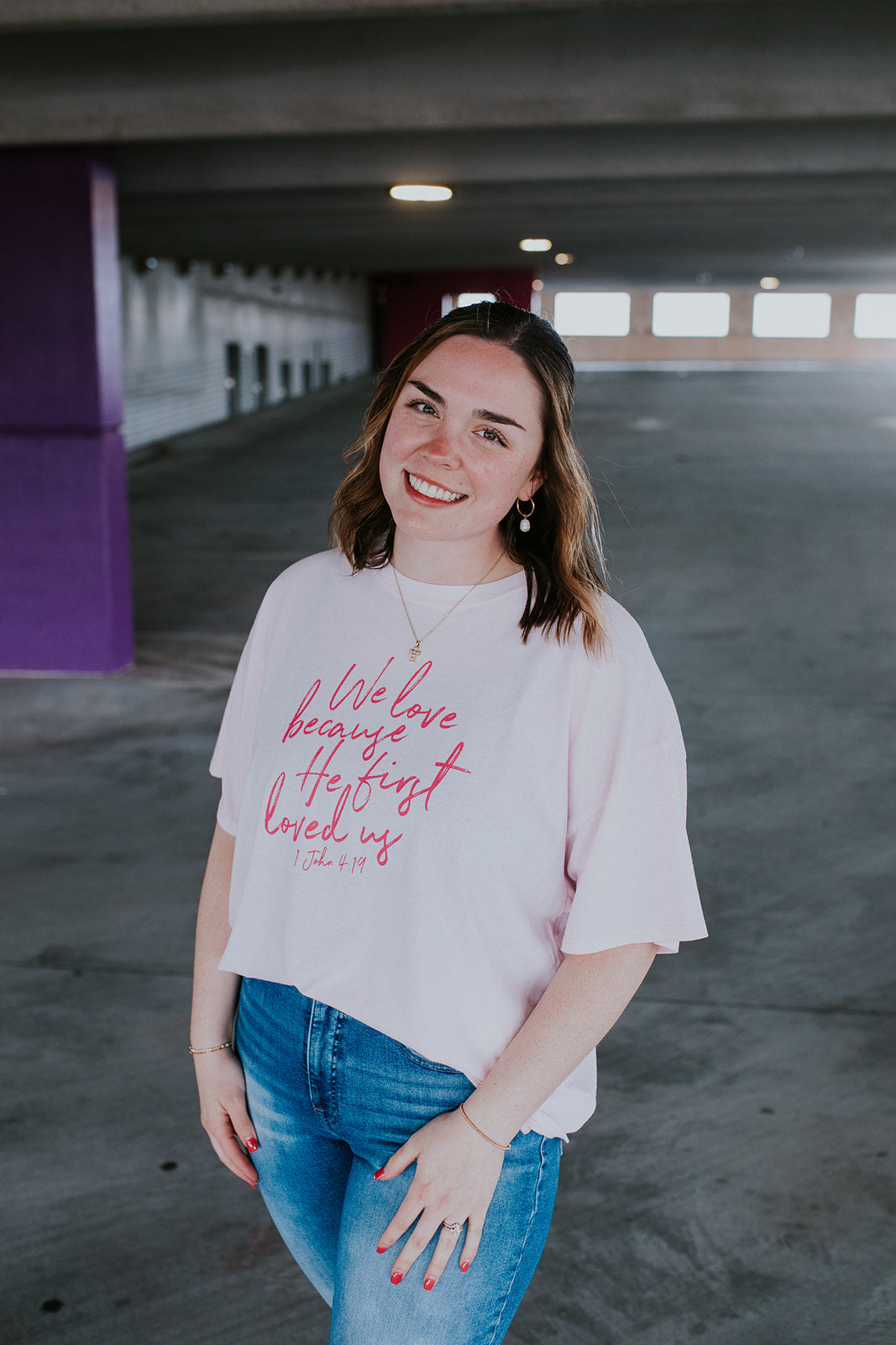 We Love Because He First Loved us Boxy Tee