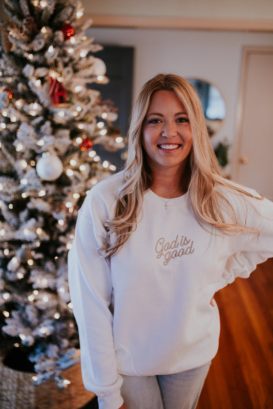 God is Good Embroidered Sweatshirt