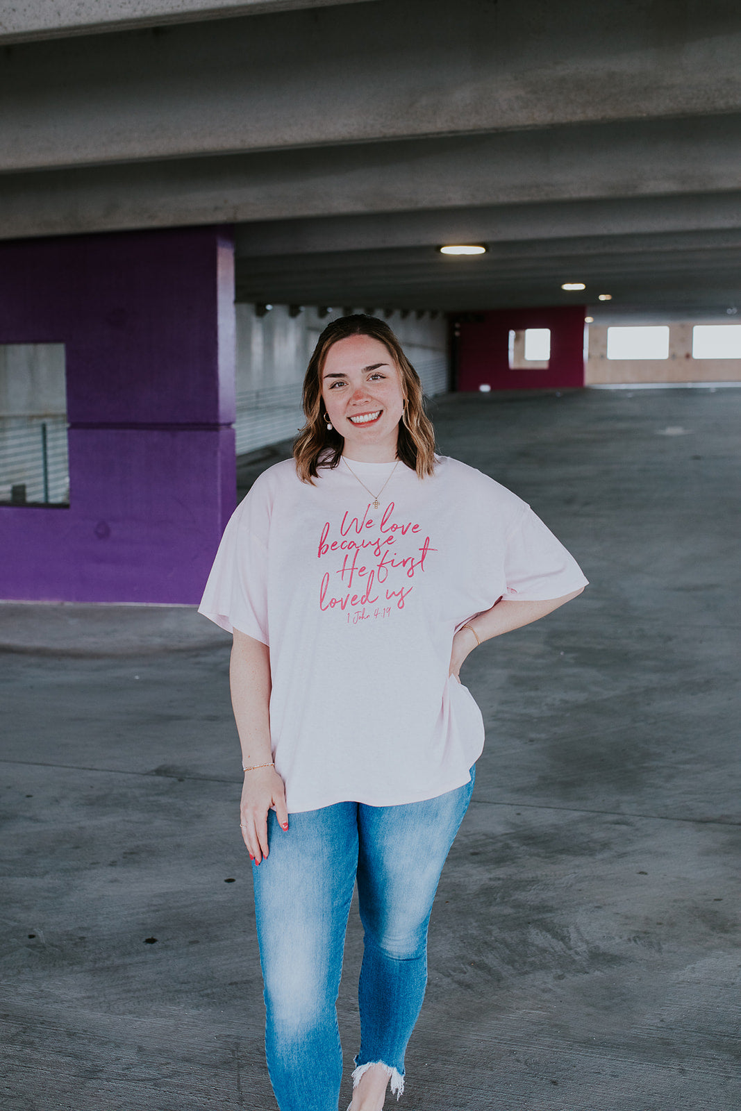 We Love Because He First Loved us Boxy Tee